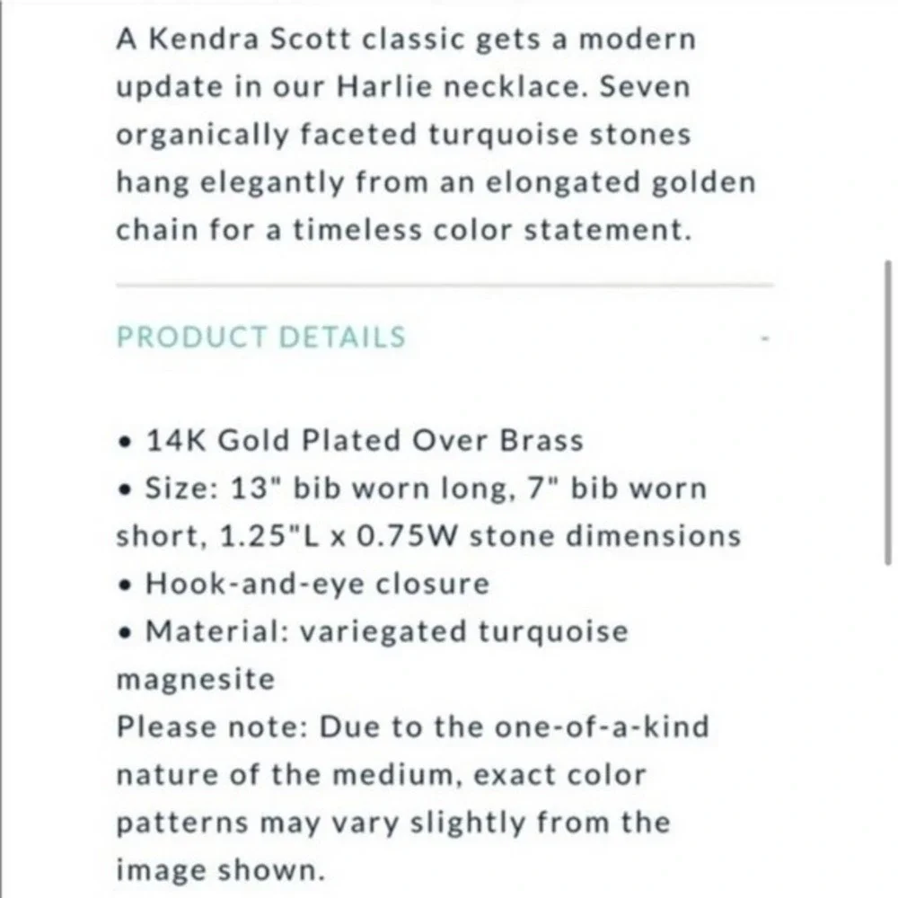 Kendra‎ Scott Harlow statement necklace in Variegated Turquoise Magnesite???